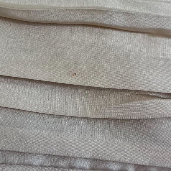 Vintage 90s Y2K Robert Rodriguez Silk Pleated Skirt Size 8 Tan Fairy Chiffon - Picture 7 of 8